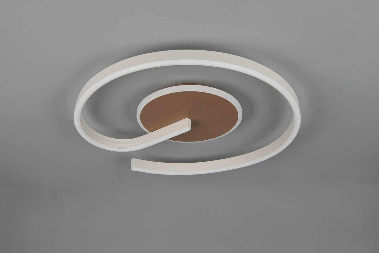 Plafoniera Calle , RL, 50x6.5 cm, 21W, 1x SMD, metal, maro/alb - imagine 7